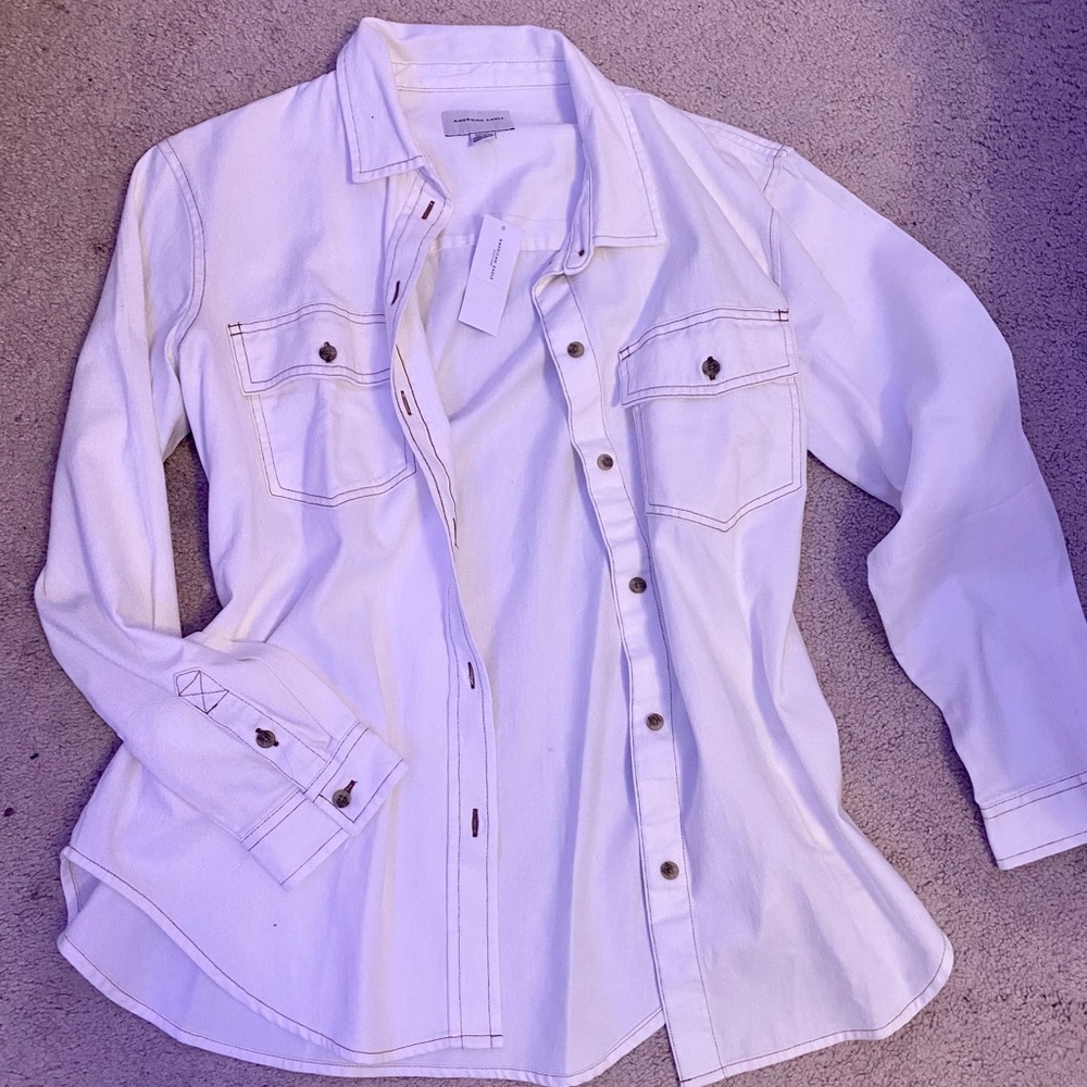 American Eagle white button up, size small